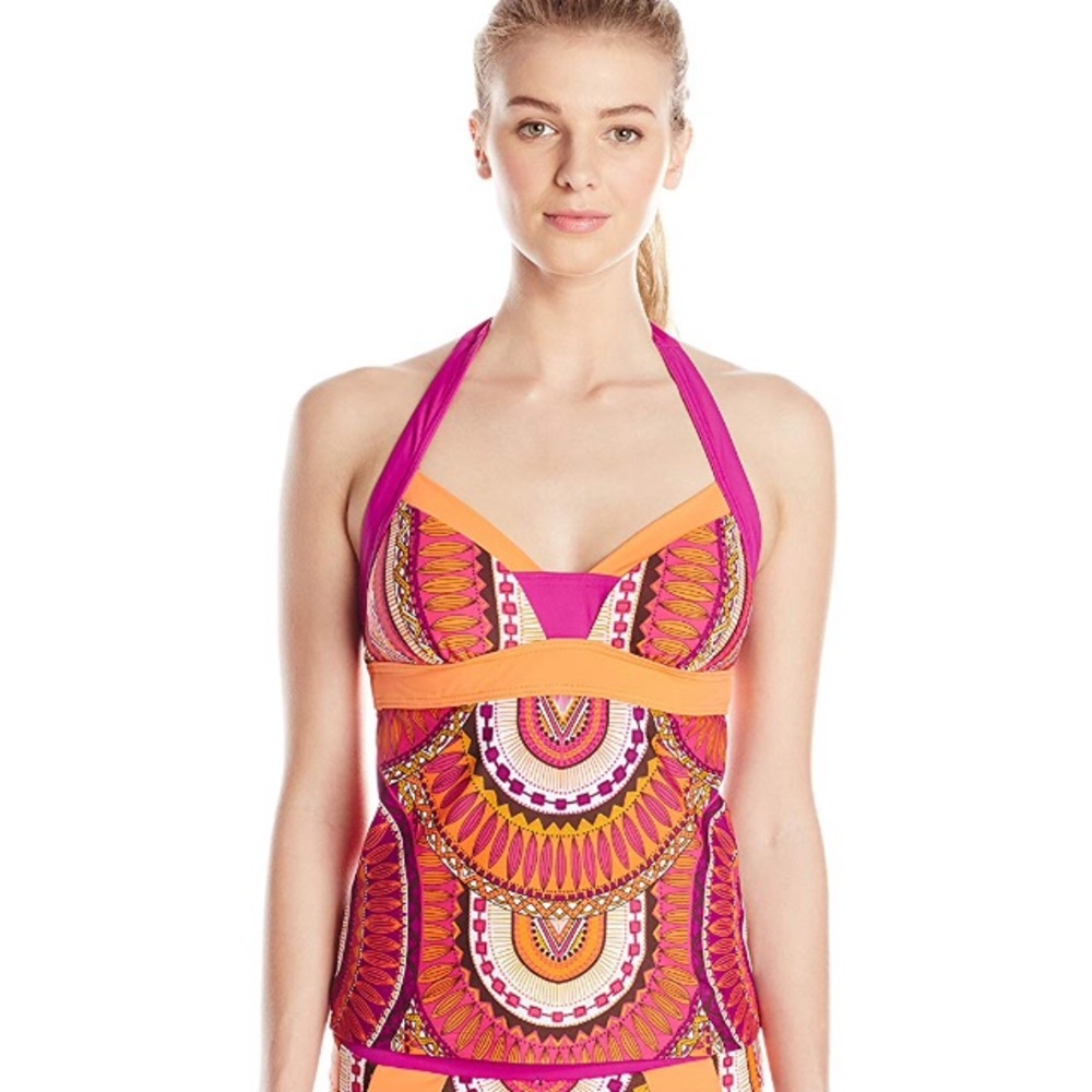 PrAna Isla Tankini Top In Fuchsia Tribe